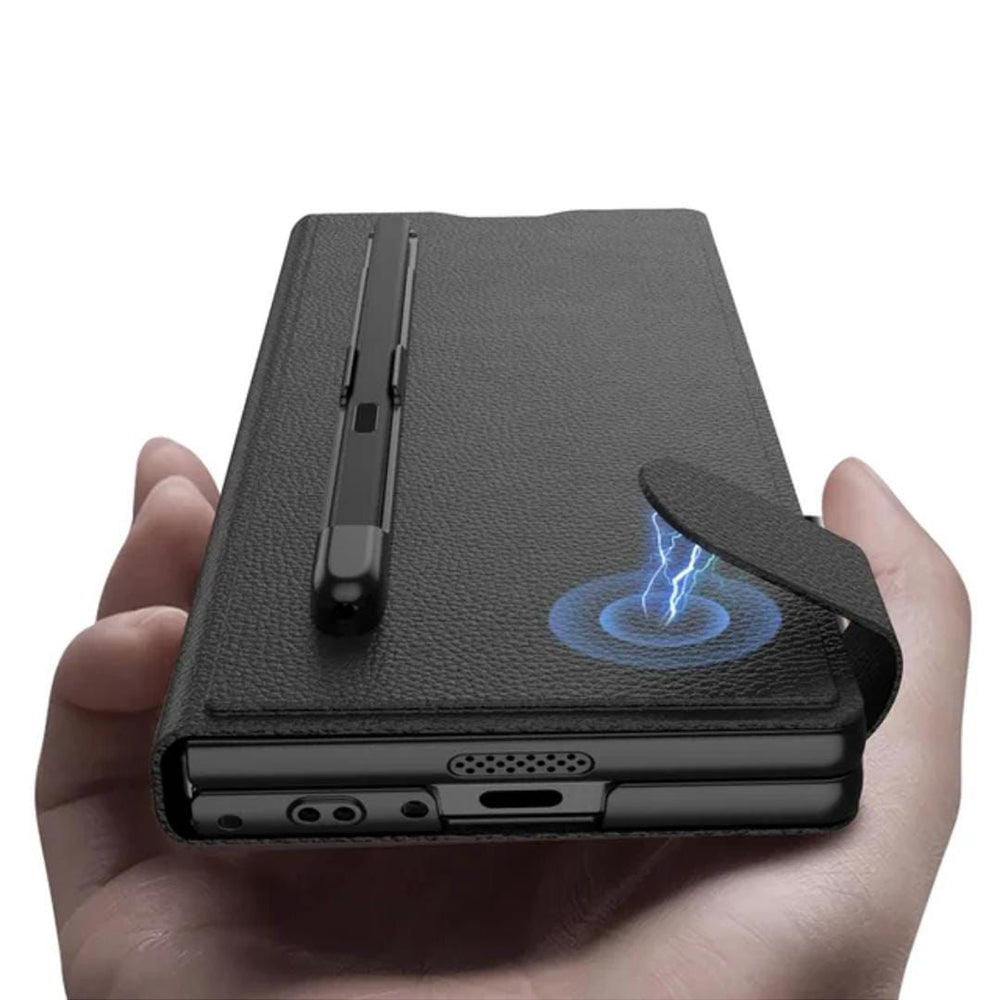 Galaxy Z Fold6 Built-in Screen Protector Card Holder Wallet Leather Flip Case