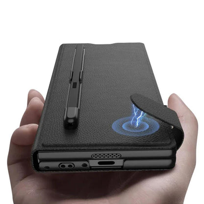 Galaxy Z Fold6 Built-in Screen Protector Card Holder Wallet Leather Flip Case