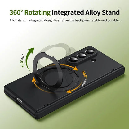 Galaxy Z Fold6 Premium Leather Case – Metal Kickstand | Slim & Stylish