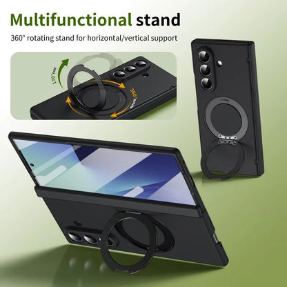 Galaxy Z Fold6 Premium Leather Case – Metal Kickstand | Slim & Stylish
