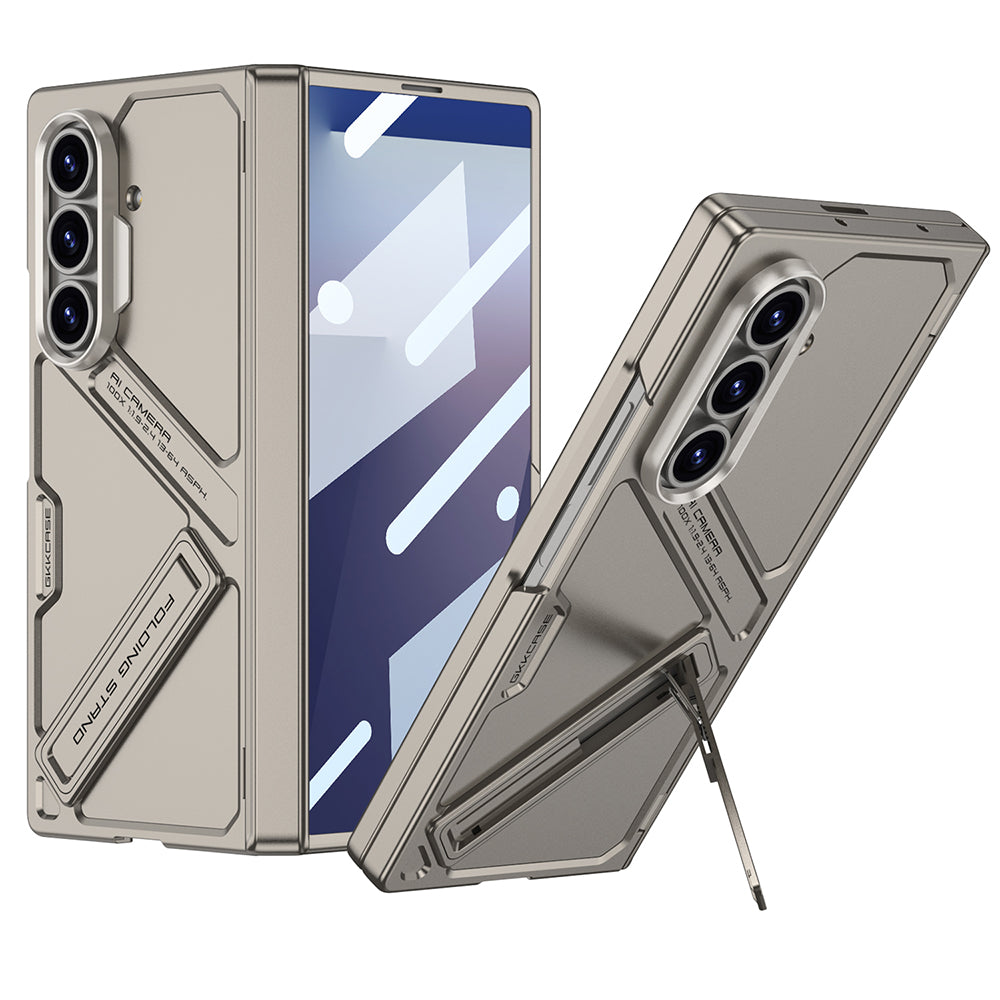 Galaxy Z Fold7 GKK Matte Leather Folding With Stand Case