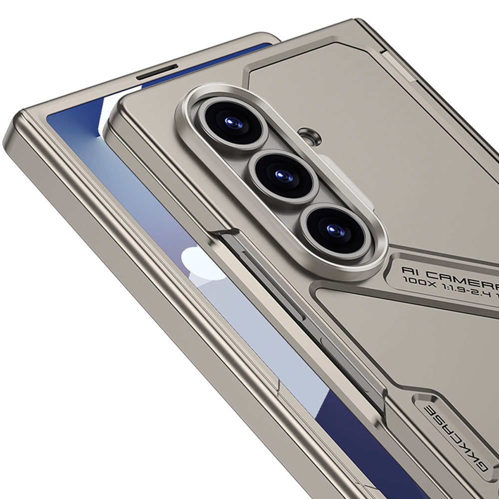 Galaxy Z Fold7 GKK Matte Leather Folding With Stand Case