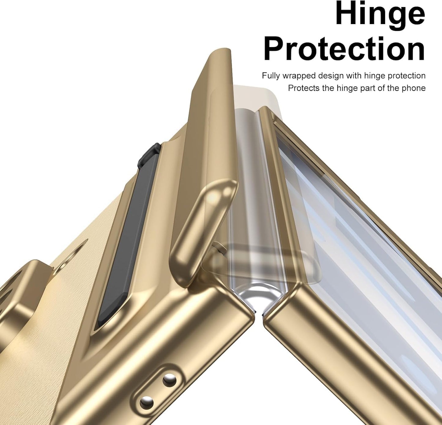 Galaxy Z Fold8 Premium Plating Leather Case with Stylus Holder & Tempered Glass Protection