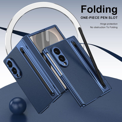 Galaxy Z Fold8 Premium Plating Leather Case with Stylus Holder & Tempered Glass Protection