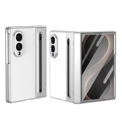 Galaxy Z Fold8 Premium Plating Leather Case with Stylus Holder & Tempered Glass Protection