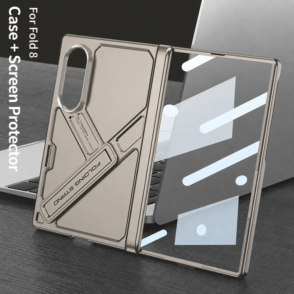 Galaxy Z Fold8 GKK Matte Leather Folding With Stand Case