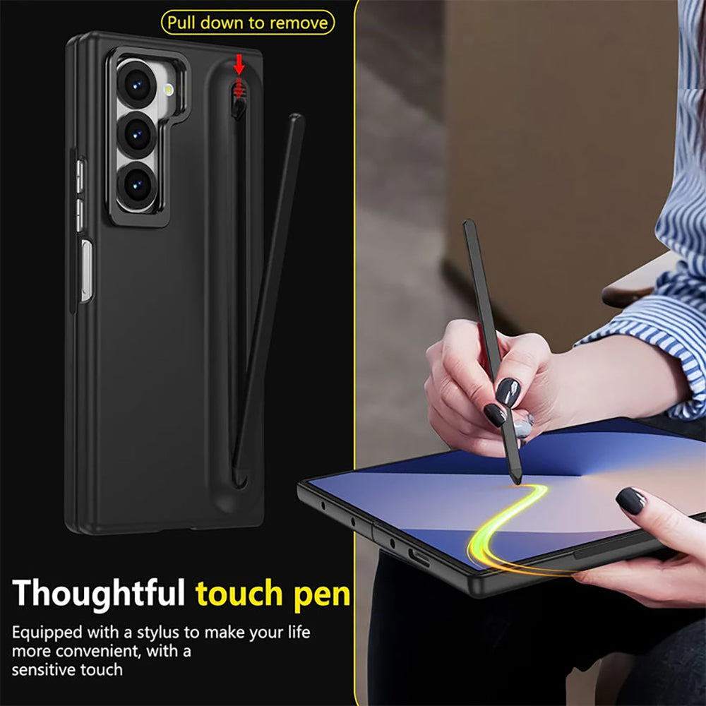 Galaxy Z Fold7 S-Pen Case with Skin Feel & Front Glass Protection