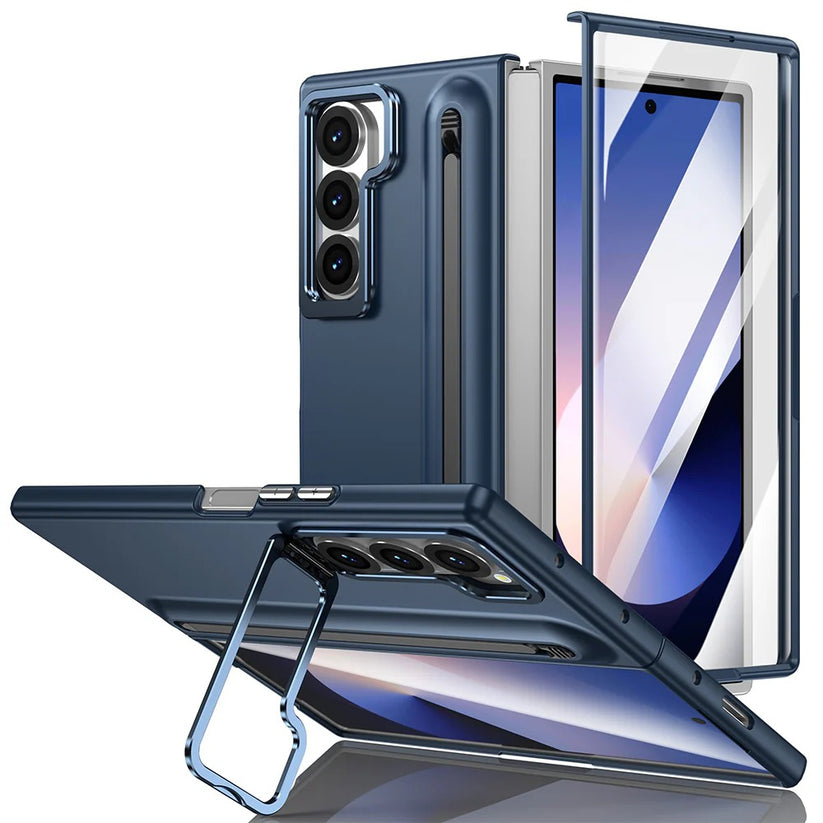 Galaxy Z Fold7 S-Pen Case with Skin Feel & Front Glass Protection
