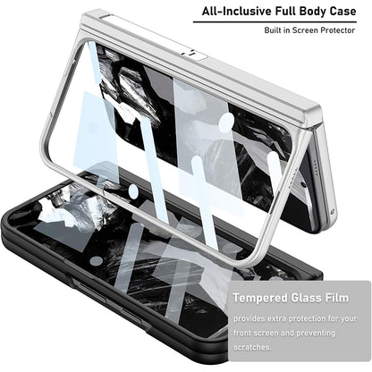 Google Pixel 9 Pro Fold Shockproof Case with Magnetic Hinge Protection & Kickstand – Wireless Charging Compatible