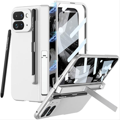 Google Pixel 9 Pro Fold Case with Stylus Pen Holder, S Pen Support, Kickstand & Built-in Screen Protector