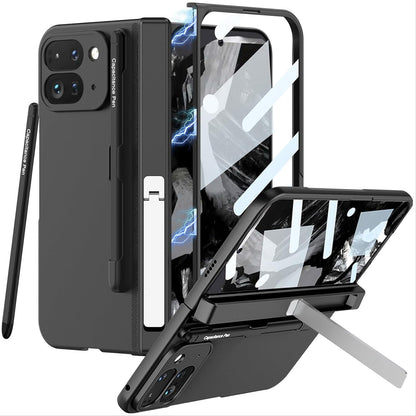 Google Pixel 9 Pro Fold Case with Stylus Pen Holder, S Pen Support, Kickstand & Built-in Screen Protector