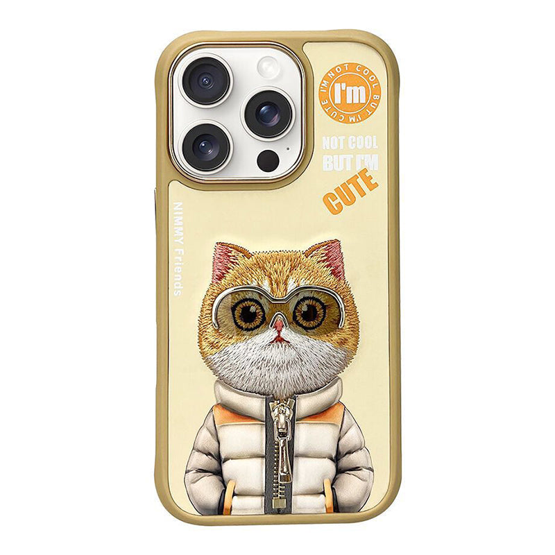 iPhone 16 Series Official Nimmy Cool & Handsome Cat Embroidery Case
