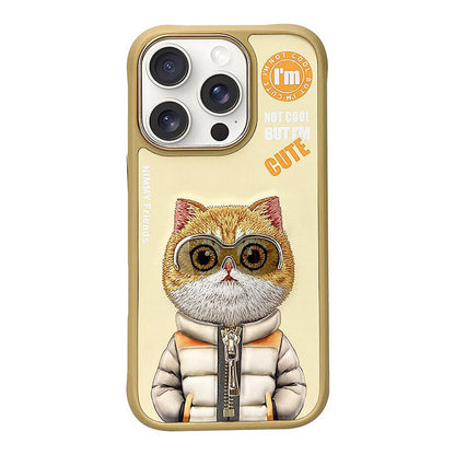 iPhone 16 Series Official Nimmy Cool & Handsome Cat Embroidery Case