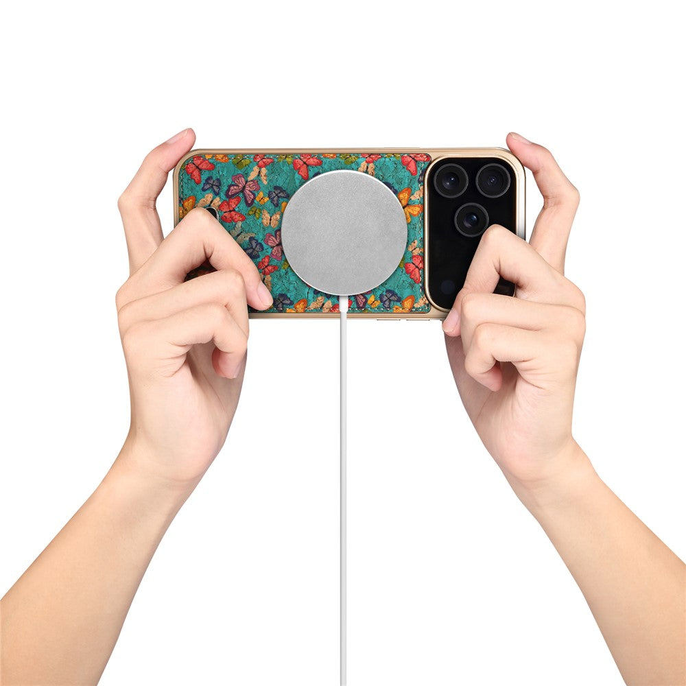 iPhone 17 Pro Max Compatible Flower Leather Butterfly Case