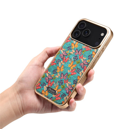 iPhone 17 Pro Max Compatible Flower Leather Butterfly Case