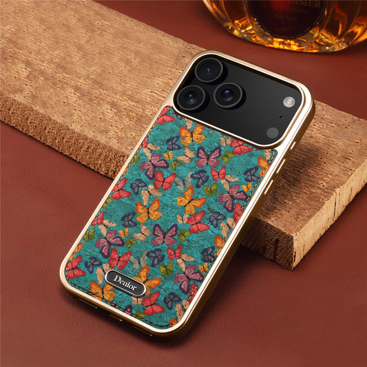 iPhone 17 Pro Max Compatible Flower Leather Butterfly Case