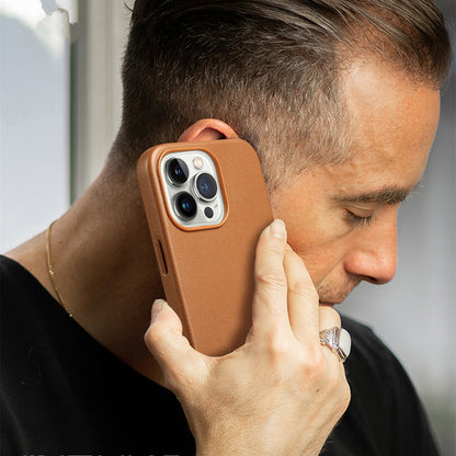 iPhone 16 Series Luxurious PU Leather with Magsafe Case