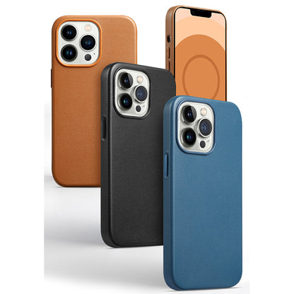 iPhone 16 Series Luxurious PU Leather with Magsafe Case