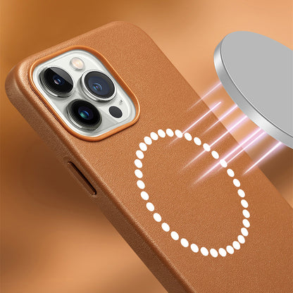 iPhone 16 Series Luxurious PU Leather with Magsafe Case