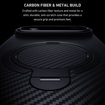 iPhone 17 Series Easy Grip Carbon Texture With Ring Case