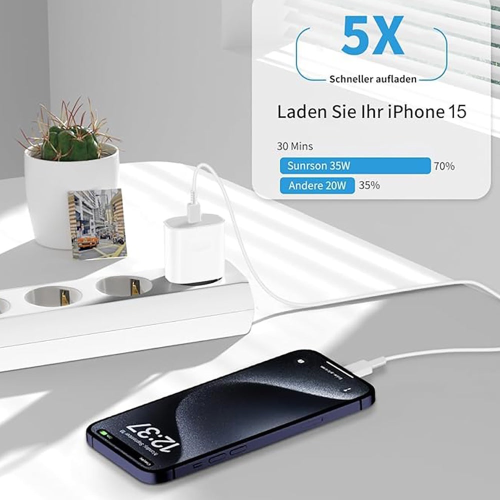 35W Fast Charging Dock + Type-C Cable for iPhone 17 & 16 Series