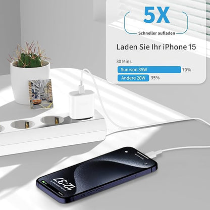 35W Fast Charging Dock + Type-C Cable for iPhone 17 & 16 Series