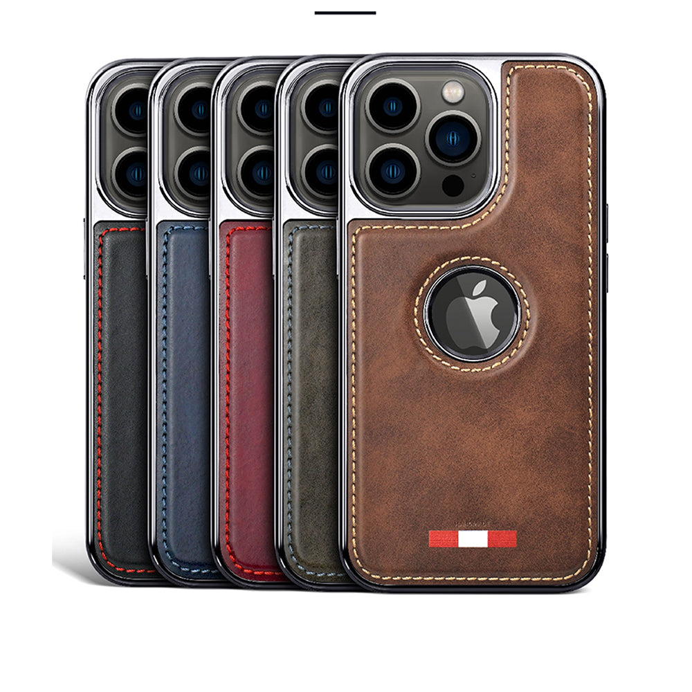 iPhone 15 Series Premium Quality Leather with Logo Open Case