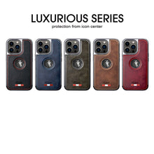 Load image into Gallery viewer, iPhone 14 Series Premium Quality Leather with Logo Open Case
