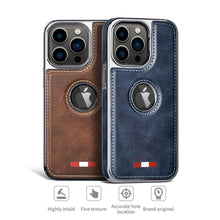 Load image into Gallery viewer, iPhone 15 Series Premium Quality Leather with Logo Open Case
