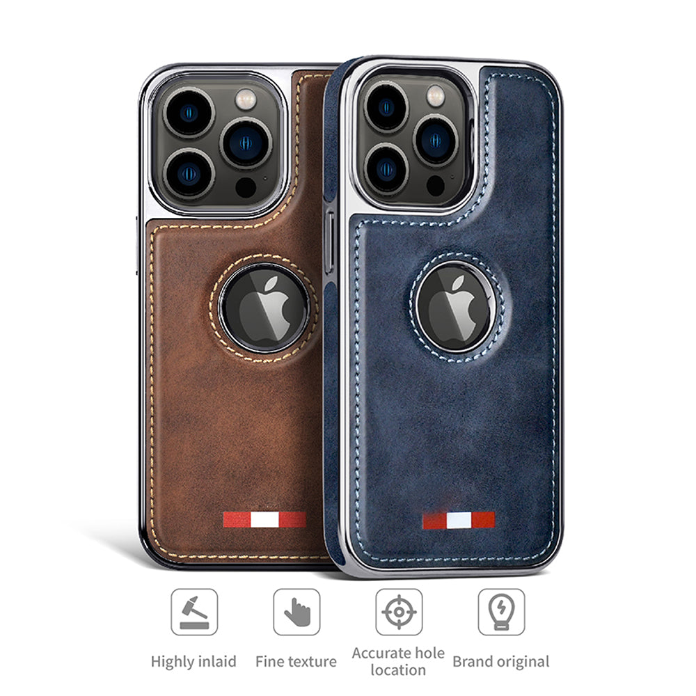 iPhone 13 Pro Max Premium Quality Leather with Logo Open Case