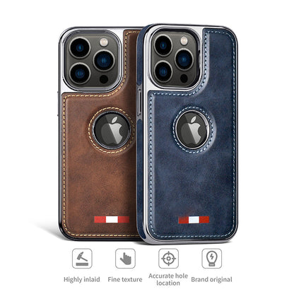 iPhone 14 Series Premium Quality Leather with Logo Open Case
