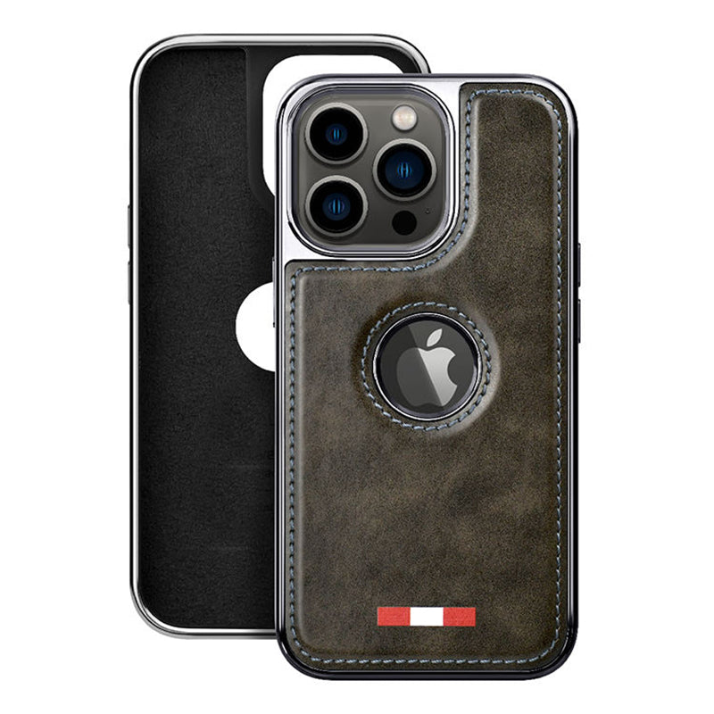 iPhone 13 Pro Max Premium Quality Leather with Logo Open Case