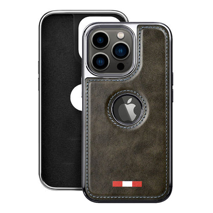 iPhone 13 Pro Max Premium Quality Leather with Logo Open Case