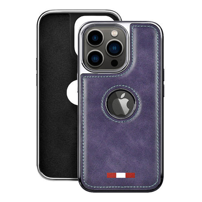 iPhone 13 Pro Max Premium Quality Leather with Logo Open Case