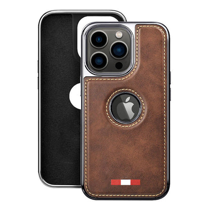 iPhone 14 Series Premium Quality Leather with Logo Open Case