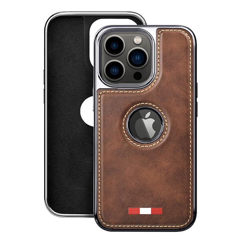 iPhone 15 Series Premium Quality Leather with Logo Open Case