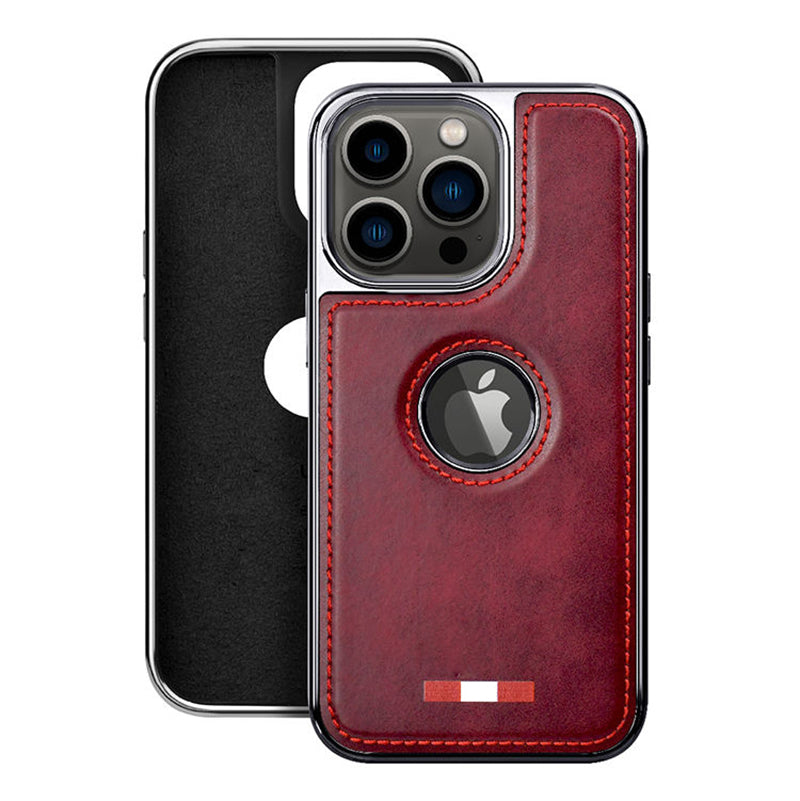 iPhone 15 Series Premium Quality Leather with Logo Open Case