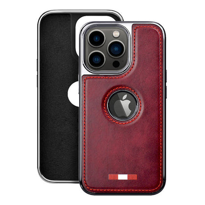 iPhone 15 Series Premium Quality Leather with Logo Open Case
