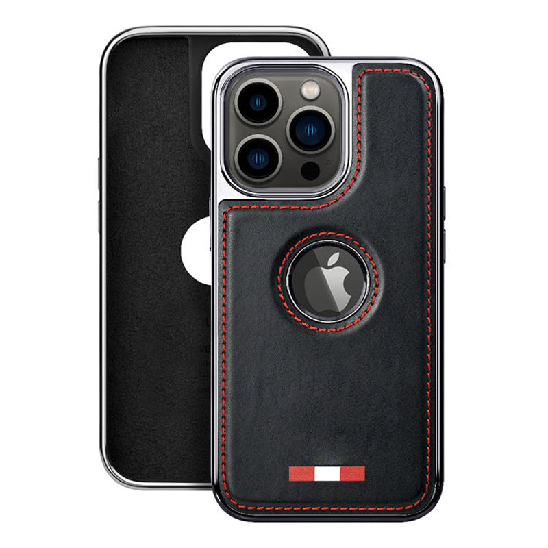 iPhone 13 Pro Max Premium Quality Leather with Logo Open Case