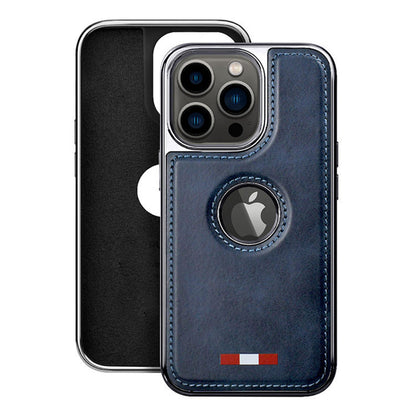 iPhone 15 Series Premium Quality Leather with Logo Open Case