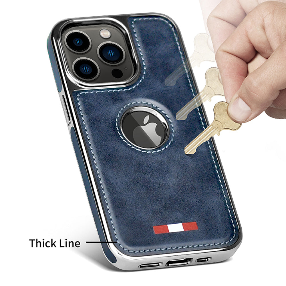 iPhone 13 Pro Max Premium Quality Leather with Logo Open Case