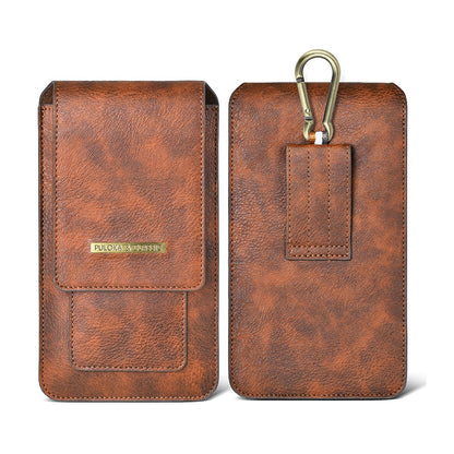 Luxurious Leather Pouch Belt Clip Holster Waist Double Layer Mobile Phone Bag