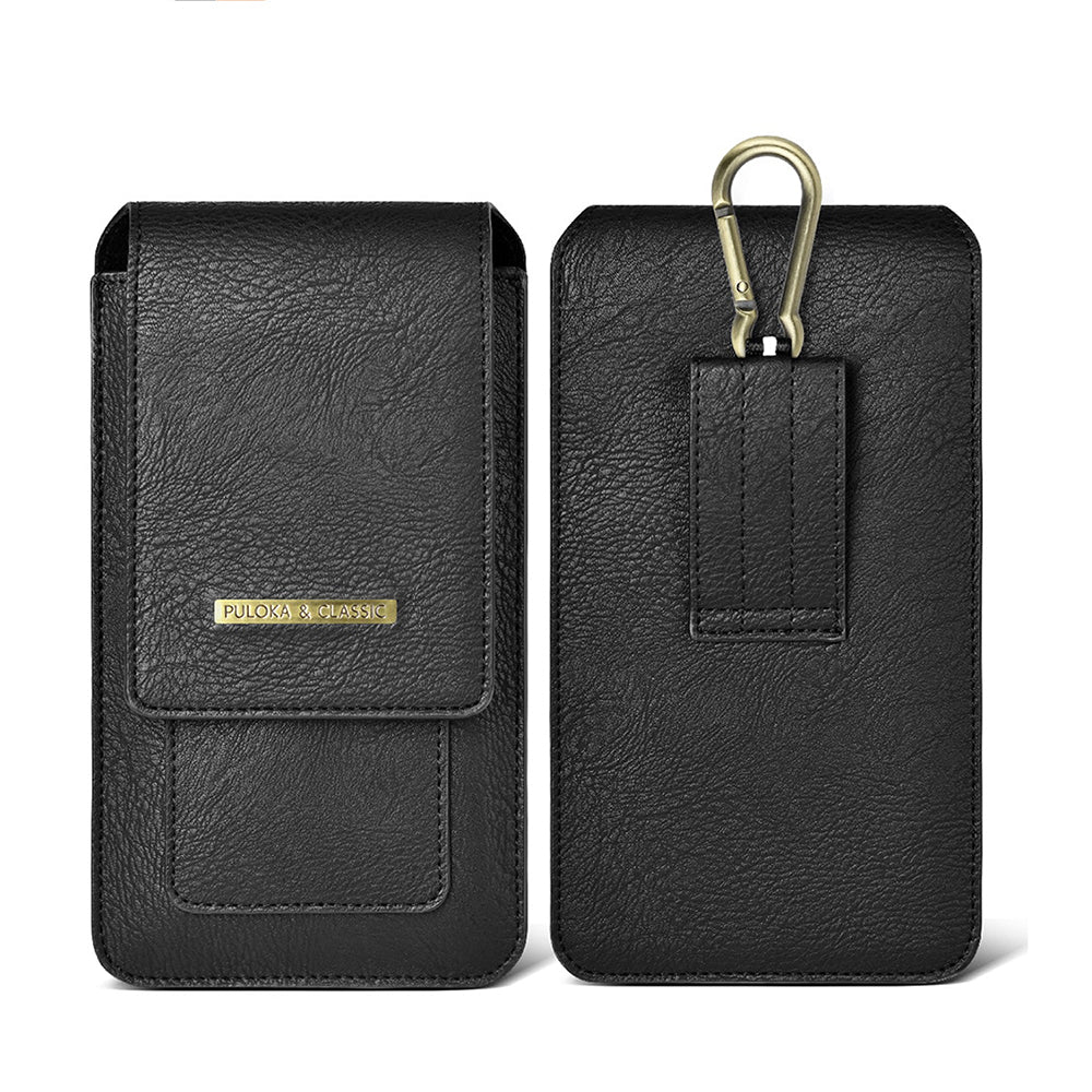 Luxurious Leather Pouch Belt Clip Holster Waist Double Layer Mobile Phone Bag