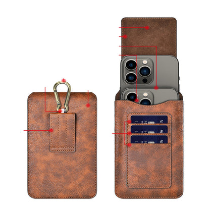 Luxurious Leather Pouch Belt Clip Holster Waist Double Layer Mobile Phone Bag