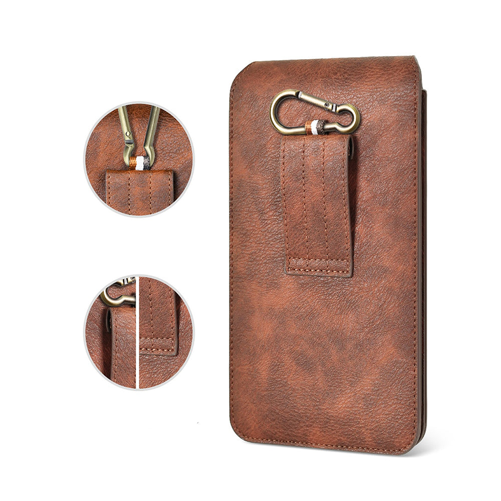 Luxurious Leather Pouch Belt Clip Holster Waist Double Layer Mobile Phone Bag