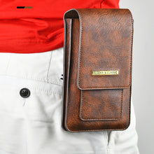 Load image into Gallery viewer, Luxurious Leather Pouch Belt Clip Holster Waist Double Layer Mobile Phone Bag
