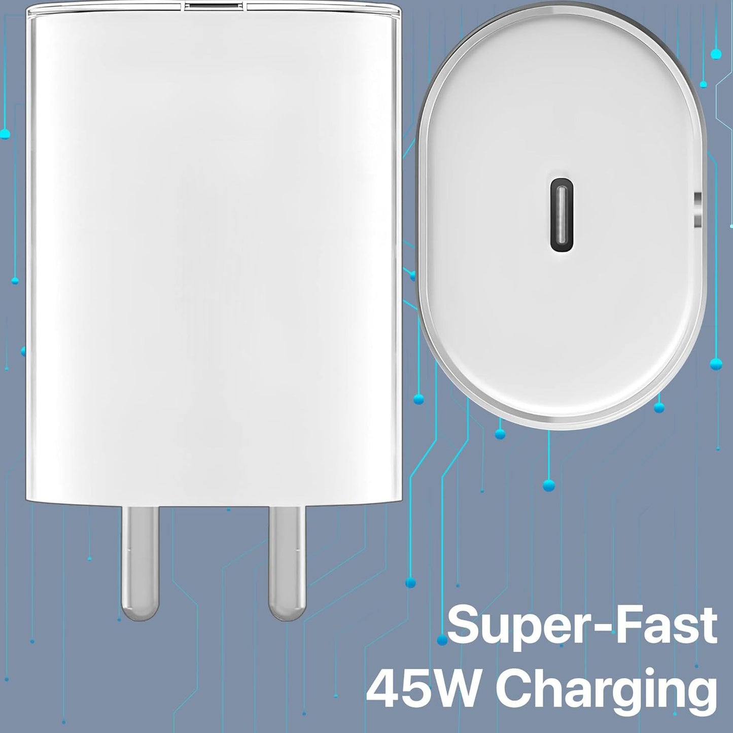 Original Nothing 45W Type-C Fast Charger Adapter – Compatible with Nothing Phone 3a/3a Pro/2/2a/2a Plus/Phone 2 CMF & Phone 1