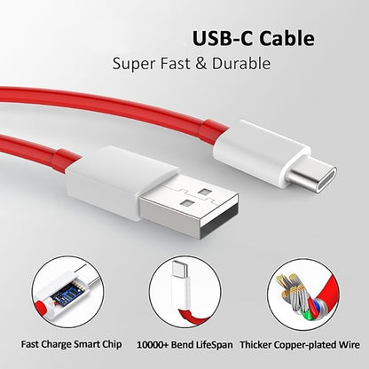 OnePlus 80W Ultra Fast Charger with Type-C SUPERVOOC Cable – Dash Charge Supported