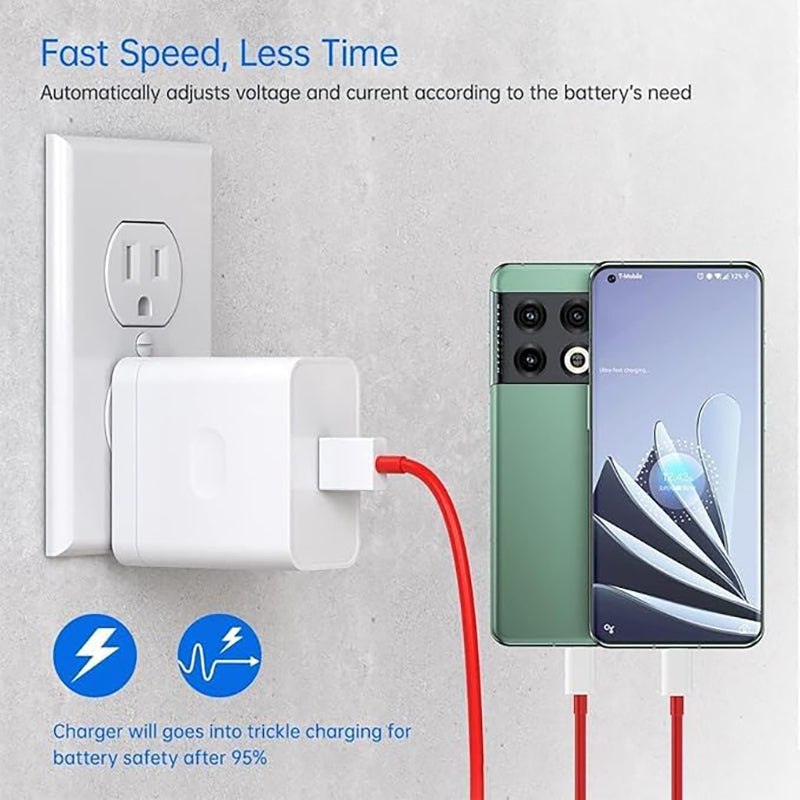 OnePlus 80W Ultra Fast Charger with Type-C SUPERVOOC Cable – Dash Charge Supported