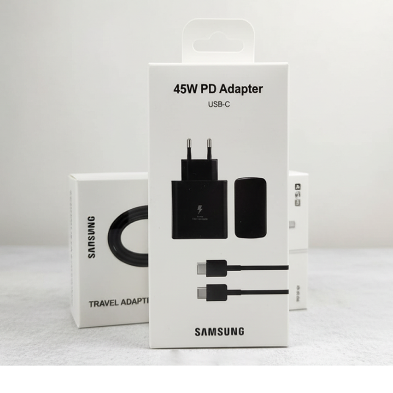 Samsung 45W Super Fast Charger with USB Type-C to Type-C Cable – Luxury Adaptive Power Delivery